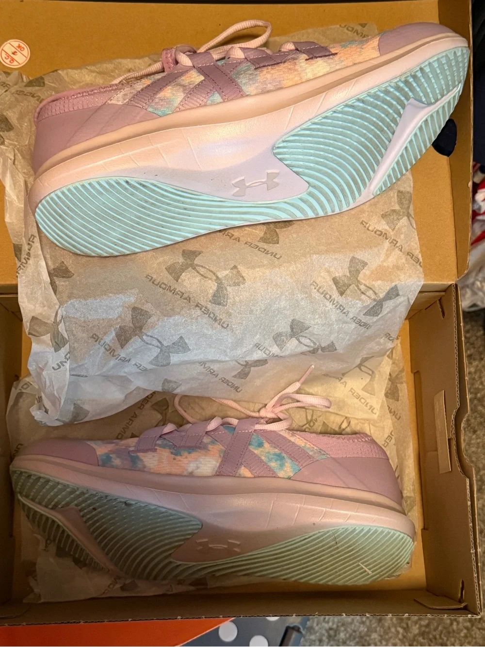 Under Armour Kids Tie-Dye Sneakers - Pink, Purple, Blue